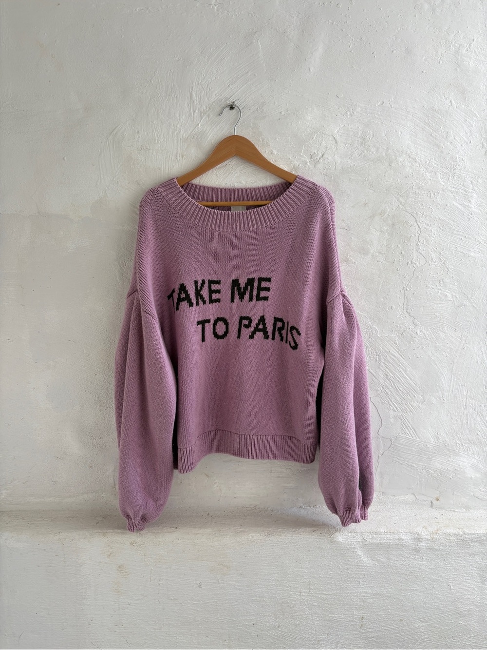 Maeve graphic city "Take Me To Paris" chunky sweater